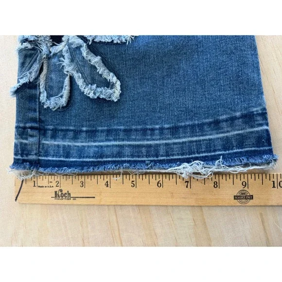 Ashley Mason Premium Daisy Floral Applique Flare Jeans Women's 9/29 Boho Y2K - Picture 4 of 11